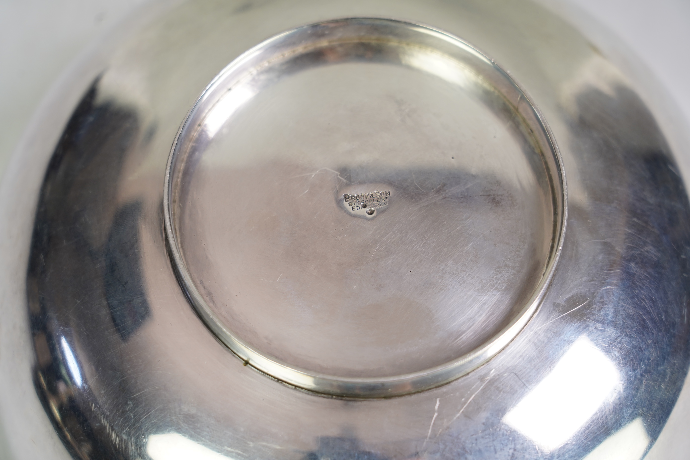 A large George V Scottish silver quaich by Brook & Son